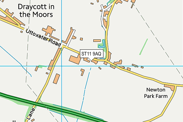 ST11 9AQ map - OS VectorMap District (Ordnance Survey) ST11 9AQ map - OS VectorMap District (Ordnance Survey)