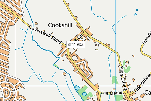 ST11 9DZ map - OS VectorMap District (Ordnance Survey) ST11 9DZ map - OS VectorMap District (Ordnance Survey)