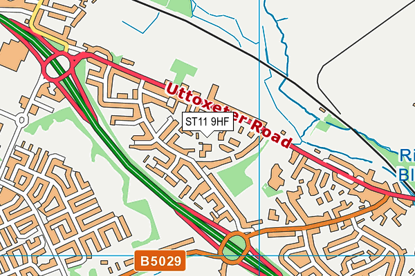 ST11 9HF map - OS VectorMap District (Ordnance Survey) ST11 9HF map - OS VectorMap District (Ordnance Survey)