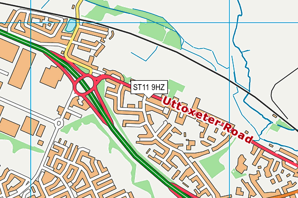 ST11 9HZ map - OS VectorMap District (Ordnance Survey) ST11 9HZ map - OS VectorMap District (Ordnance Survey)