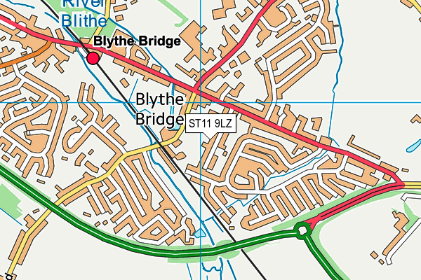 ST11 9LZ map - OS VectorMap District (Ordnance Survey)