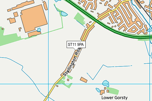ST11 9PA map - OS VectorMap District (Ordnance Survey) ST11 9PA map - OS VectorMap District (Ordnance Survey)