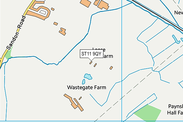 ST11 9QY map - OS VectorMap District (Ordnance Survey) ST11 9QY map - OS VectorMap District (Ordnance Survey)