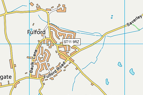 ST11 9RZ map - OS VectorMap District (Ordnance Survey) ST11 9RZ map - OS VectorMap District (Ordnance Survey)