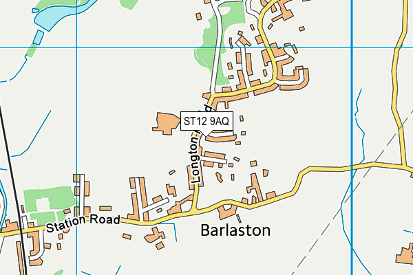 ST12 9AQ map - OS VectorMap District (Ordnance Survey) ST12 9AQ map - OS VectorMap District (Ordnance Survey)