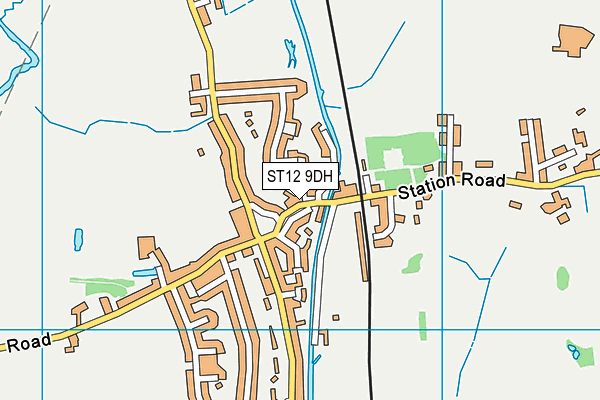 ST12 9DH map - OS VectorMap District (Ordnance Survey) ST12 9DH map - OS VectorMap District (Ordnance Survey)