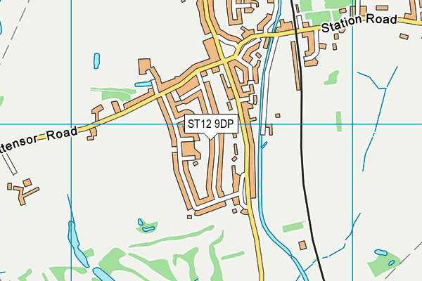 ST12 9DP map - OS VectorMap District (Ordnance Survey) ST12 9DP map - OS VectorMap District (Ordnance Survey)