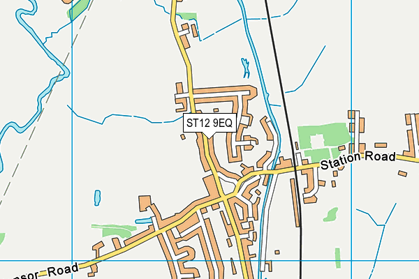 ST12 9EQ map - OS VectorMap District (Ordnance Survey) ST12 9EQ map - OS VectorMap District (Ordnance Survey)
