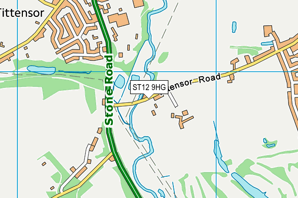 ST12 9HG map - OS VectorMap District (Ordnance Survey) ST12 9HG map - OS VectorMap District (Ordnance Survey)