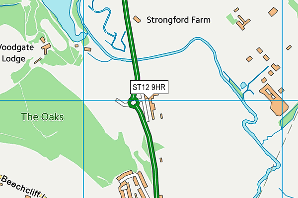 ST12 9HR map - OS VectorMap District (Ordnance Survey) ST12 9HR map - OS VectorMap District (Ordnance Survey)