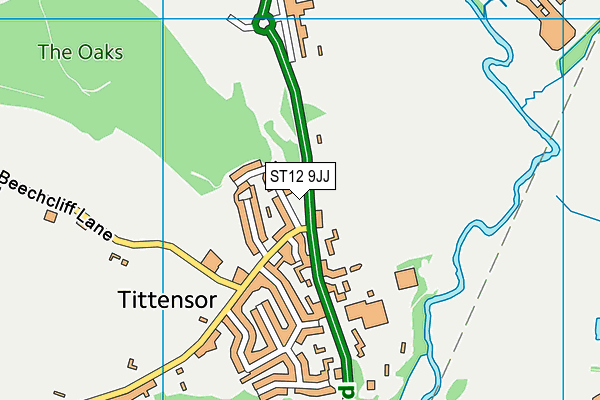 ST12 9JJ map - OS VectorMap District (Ordnance Survey) ST12 9JJ map - OS VectorMap District (Ordnance Survey)