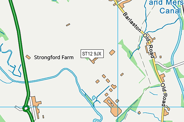 ST12 9JX map - OS VectorMap District (Ordnance Survey) ST12 9JX map - OS VectorMap District (Ordnance Survey)