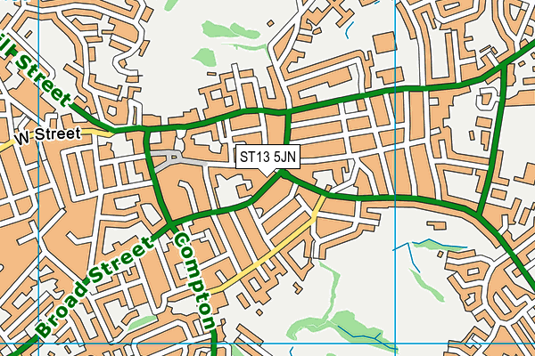 ST13 5JN map - OS VectorMap District (Ordnance Survey) ST13 5JN map - OS VectorMap District (Ordnance Survey)