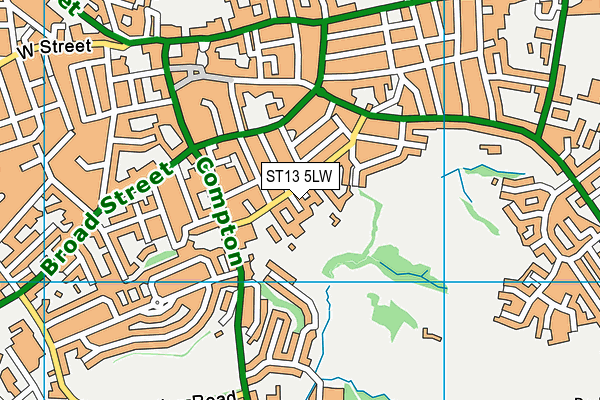 ST13 5LW map - OS VectorMap District (Ordnance Survey) ST13 5LW map - OS VectorMap District (Ordnance Survey)