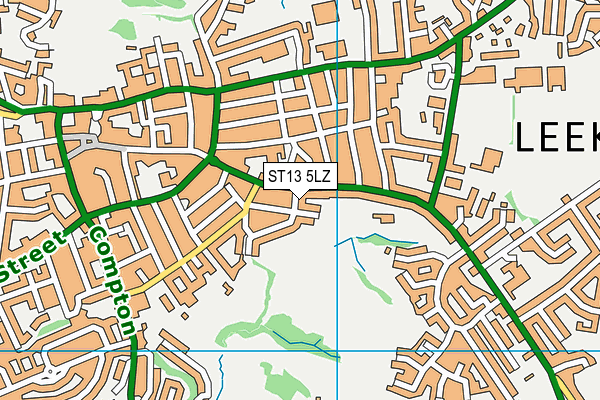 ST13 5LZ map - OS VectorMap District (Ordnance Survey)