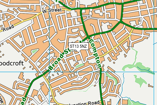 ST13 5NZ map - OS VectorMap District (Ordnance Survey) ST13 5NZ map - OS VectorMap District (Ordnance Survey)