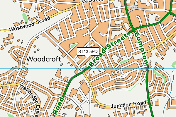 ST13 5PQ map - OS VectorMap District (Ordnance Survey) ST13 5PQ map - OS VectorMap District (Ordnance Survey)