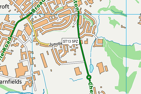 ST13 5PZ map - OS VectorMap District (Ordnance Survey) ST13 5PZ map - OS VectorMap District (Ordnance Survey)