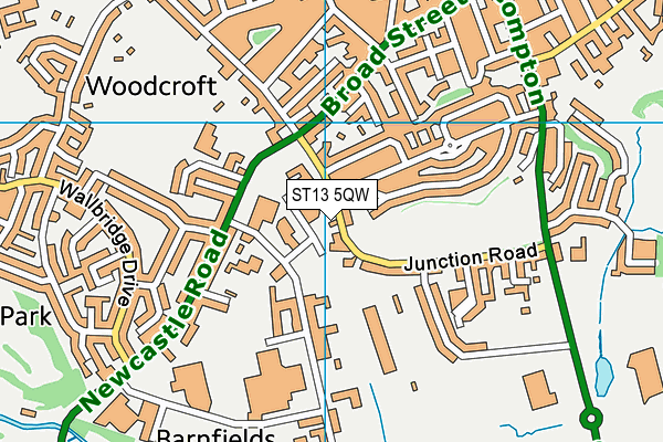 ST13 5QW map - OS VectorMap District (Ordnance Survey) ST13 5QW map - OS VectorMap District (Ordnance Survey)