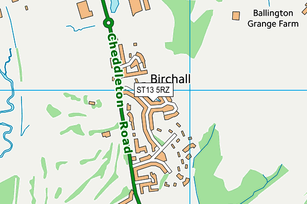 ST13 5RZ map - OS VectorMap District (Ordnance Survey) ST13 5RZ map - OS VectorMap District (Ordnance Survey)