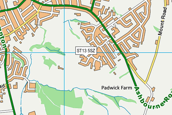 ST13 5SZ map - OS VectorMap District (Ordnance Survey) ST13 5SZ map - OS VectorMap District (Ordnance Survey)