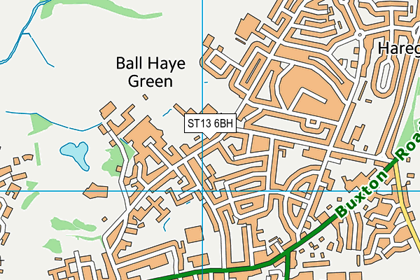 ST13 6BH map - OS VectorMap District (Ordnance Survey)