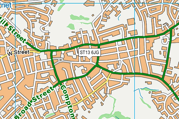 ST13 6JG map - OS VectorMap District (Ordnance Survey) ST13 6JG map - OS VectorMap District (Ordnance Survey)