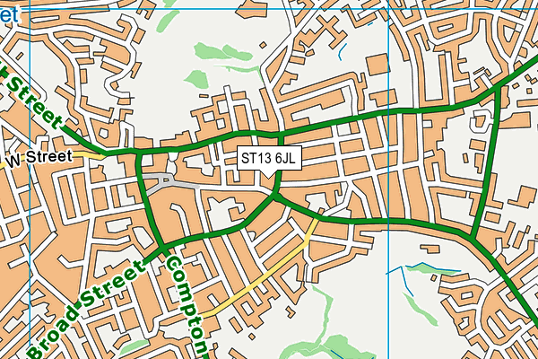 ST13 6JL map - OS VectorMap District (Ordnance Survey)