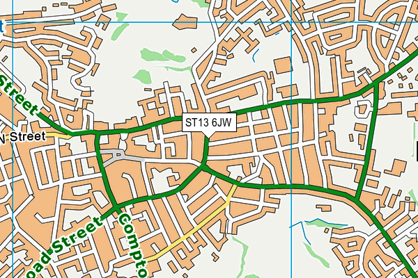 ST13 6JW map - OS VectorMap District (Ordnance Survey) ST13 6JW map - OS VectorMap District (Ordnance Survey)