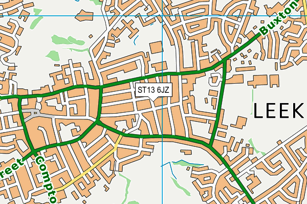 ST13 6JZ map - OS VectorMap District (Ordnance Survey)