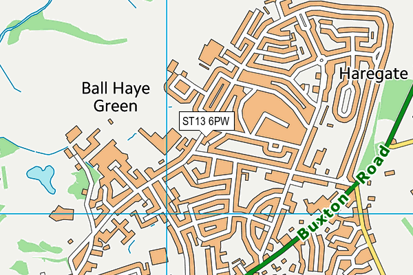 ST13 6PW map - OS VectorMap District (Ordnance Survey) ST13 6PW map - OS VectorMap District (Ordnance Survey)