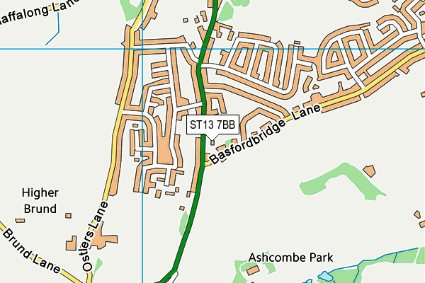 ST13 7BB map - OS VectorMap District (Ordnance Survey) ST13 7BB map - OS VectorMap District (Ordnance Survey)