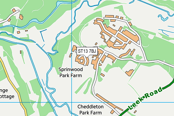 ST13 7BJ map - OS VectorMap District (Ordnance Survey) ST13 7BJ map - OS VectorMap District (Ordnance Survey)