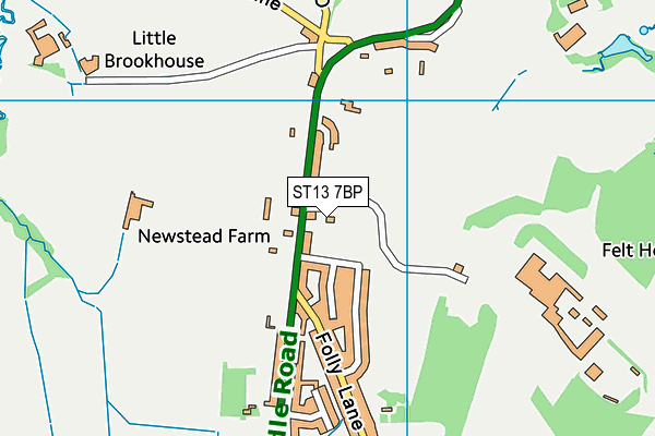 ST13 7BP map - OS VectorMap District (Ordnance Survey)