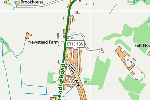 ST13 7BS map - OS VectorMap District (Ordnance Survey) ST13 7BS map - OS VectorMap District (Ordnance Survey)