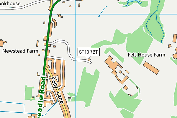 ST13 7BT map - OS VectorMap District (Ordnance Survey) ST13 7BT map - OS VectorMap District (Ordnance Survey)