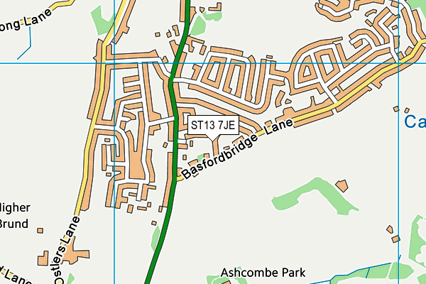 ST13 7JE map - OS VectorMap District (Ordnance Survey) ST13 7JE map - OS VectorMap District (Ordnance Survey)