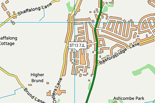 ST13 7JL map - OS VectorMap District (Ordnance Survey) ST13 7JL map - OS VectorMap District (Ordnance Survey)