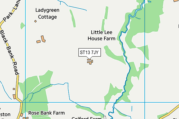 ST13 7JY map - OS VectorMap District (Ordnance Survey) ST13 7JY map - OS VectorMap District (Ordnance Survey)