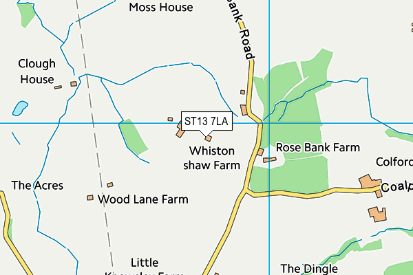 ST13 7LA map - OS VectorMap District (Ordnance Survey) ST13 7LA map - OS VectorMap District (Ordnance Survey)
