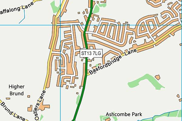 ST13 7LG map - OS VectorMap District (Ordnance Survey) ST13 7LG map - OS VectorMap District (Ordnance Survey)