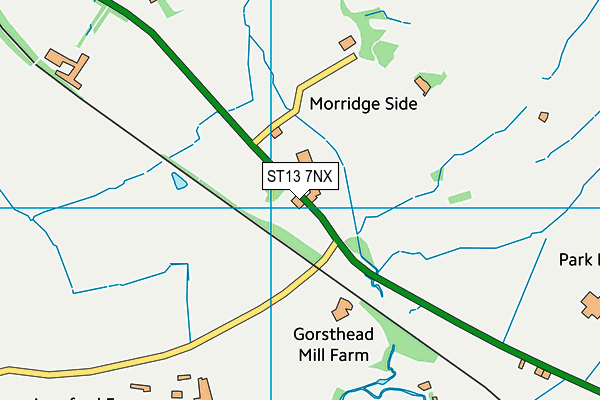 ST13 7NX map - OS VectorMap District (Ordnance Survey) ST13 7NX map - OS VectorMap District (Ordnance Survey)