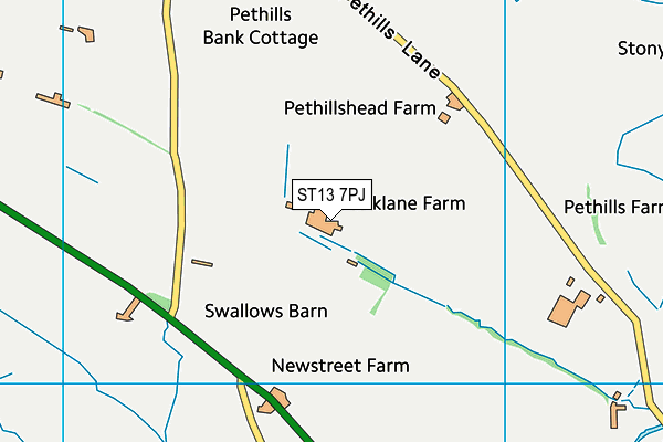 ST13 7PJ map - OS VectorMap District (Ordnance Survey) ST13 7PJ map - OS VectorMap District (Ordnance Survey)