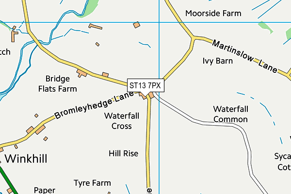 ST13 7PX map - OS VectorMap District (Ordnance Survey) ST13 7PX map - OS VectorMap District (Ordnance Survey)