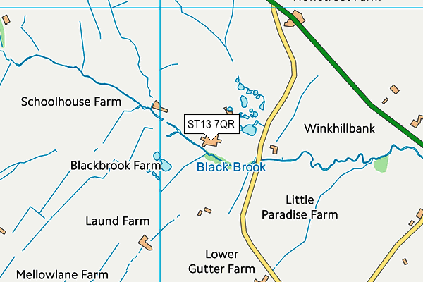 ST13 7QR map - OS VectorMap District (Ordnance Survey) ST13 7QR map - OS VectorMap District (Ordnance Survey)