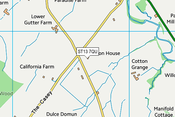 ST13 7QU map - OS VectorMap District (Ordnance Survey) ST13 7QU map - OS VectorMap District (Ordnance Survey)
