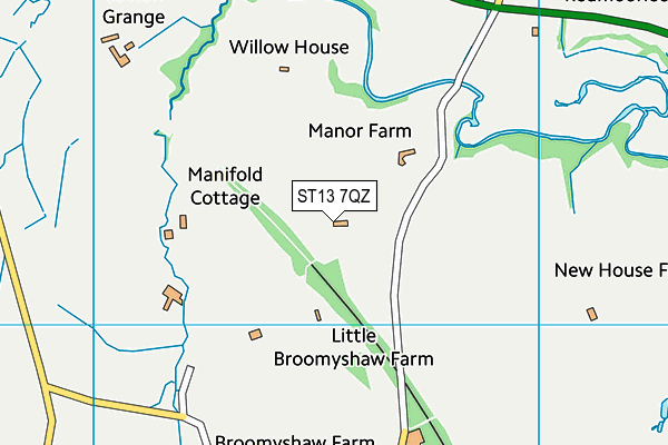 ST13 7QZ map - OS VectorMap District (Ordnance Survey) ST13 7QZ map - OS VectorMap District (Ordnance Survey)