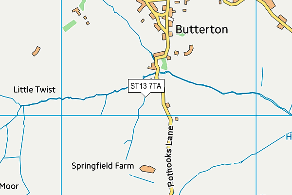 ST13 7TA map - OS VectorMap District (Ordnance Survey) ST13 7TA map - OS VectorMap District (Ordnance Survey)