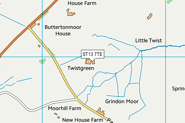 ST13 7TE map - OS VectorMap District (Ordnance Survey) ST13 7TE map - OS VectorMap District (Ordnance Survey)