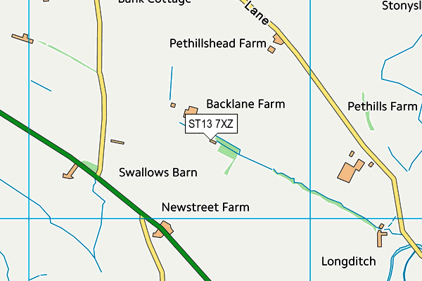 ST13 7XZ map - OS VectorMap District (Ordnance Survey) ST13 7XZ map - OS VectorMap District (Ordnance Survey)